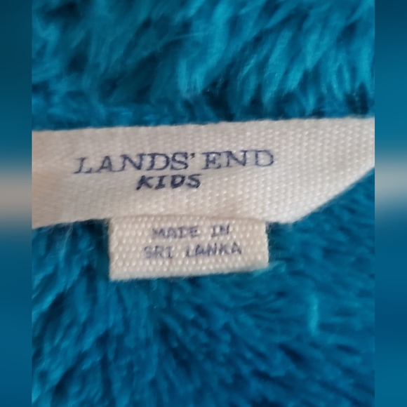 LANDS END FAUX FUR JACKET IN TEAL L 14 - Picture 5 of 6